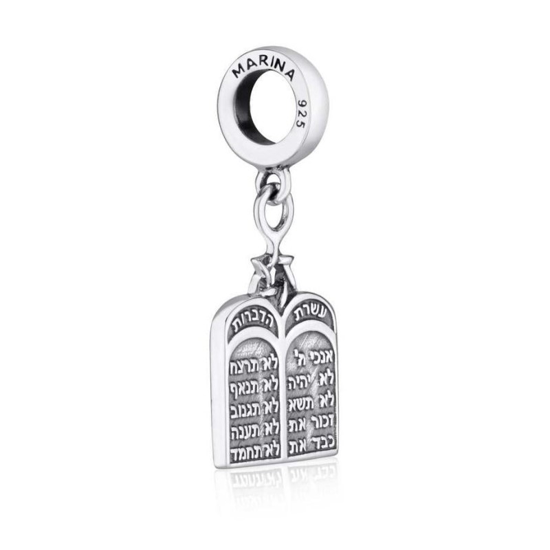 Marina Jewelry Pendentif Dix Commandements en Argent pour Bracelets