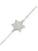 Bracelet étoile de David en argent sterling 925 serti de zircon blanc S