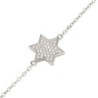 925 Sterling Silver Star of David Bracelet Studded with White Zircon S