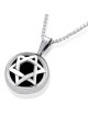 Sterling Silver and Opal/Onyx Stone Star of David Necklace