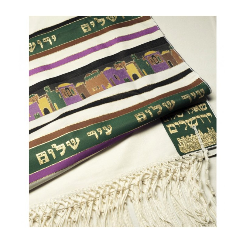 Talitnia Jerusalem Tallit Holy City Prayer Shawl G... | Modern Tallits