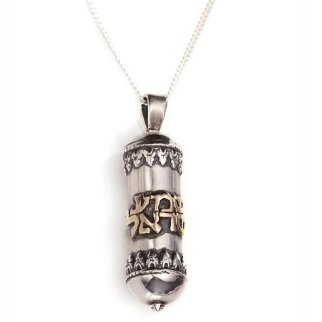 Collier Mezouza en argent - Shema Israël