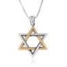 Sterling Silver and Gold Plating Interlocked Star of David Pendant Nec