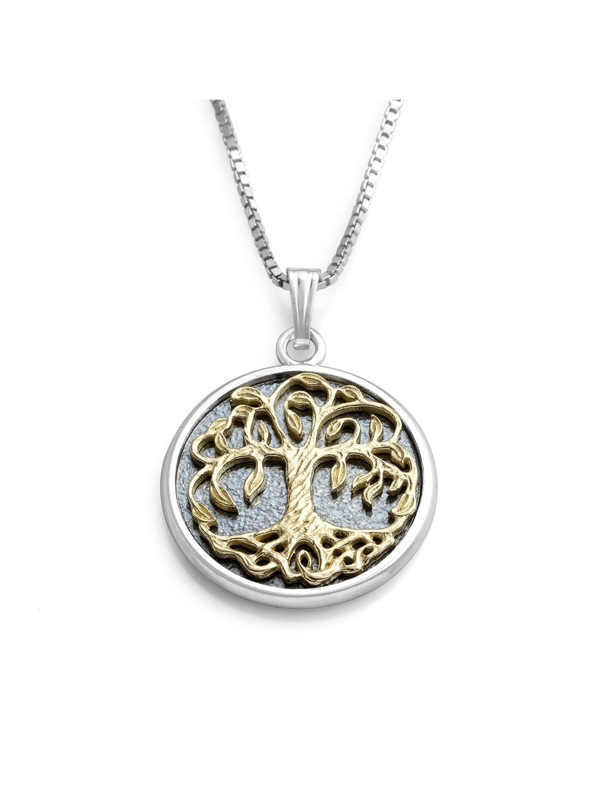 Handcrafted Sterling Silver and 14K Gold Tree of Life Necklace