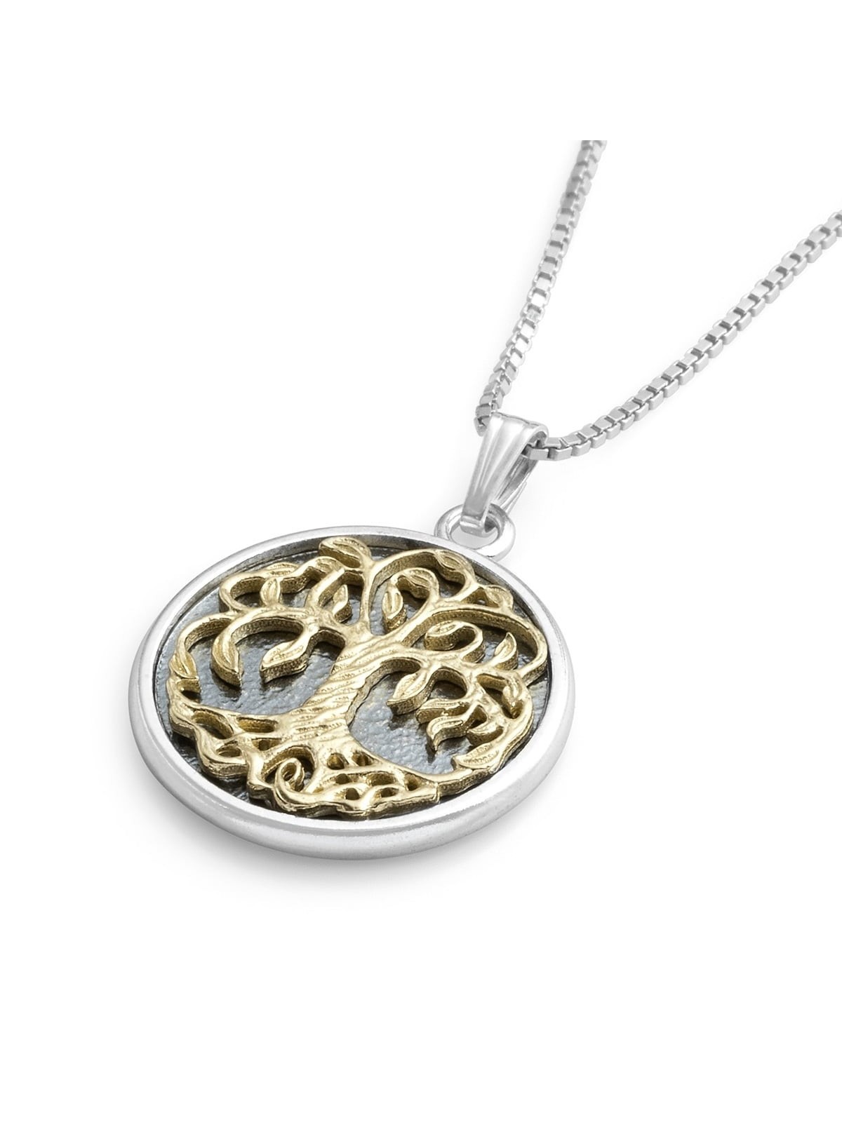 Handcrafted Sterling Silver and 14K Gold Tree of Life Necklace