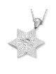 Pendentif étoile de David en or blanc 14 carats rehaussé de 191 D blanc et noir