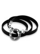 Sterling Silver & Leather Bracelet with Hamsa and Biblical Inscription