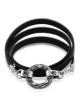Sterling Silver & Leather Bracelet with Hamsa and Biblical Inscription
