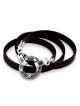 Sterling Silver & Leather Bracelet with Hamsa and Biblical Inscription
