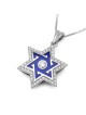 שרשרת תליון זהב לבן עם מבטא יהלומים עם Bl