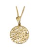 14K Yellow Gold Round Shema Yisrael Pendant Necklace