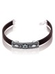 Bracelet unisexe étoile de David en argent sterling et cuir avec Gemston