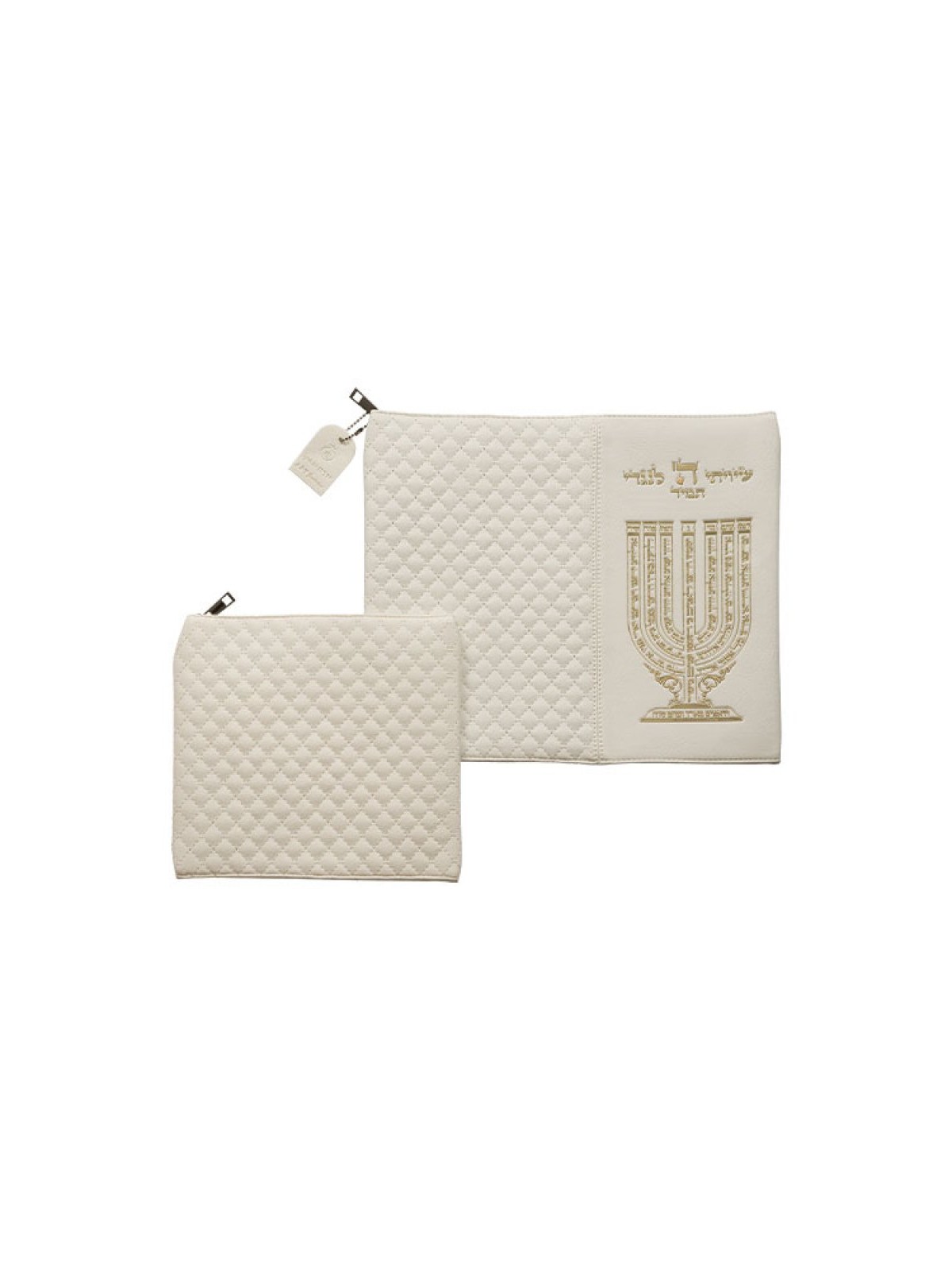 White Faux Leather Tallit Tefillin Bags %96... | Talit & Tefillin Bags