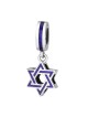 Marina Jewelry Pendentif étoile de David en émail bleu argenté