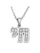 14K White Gold Women's Diamond-Studded Chai Pendant