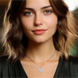 14K White Gold Women's Diamond-Studded Chai Pendant