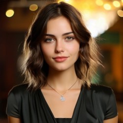 14K White Gold Women's Diamond-Studded Chai Pendant