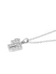 14K White Gold Women's Diamond-Studded Chai Pendant