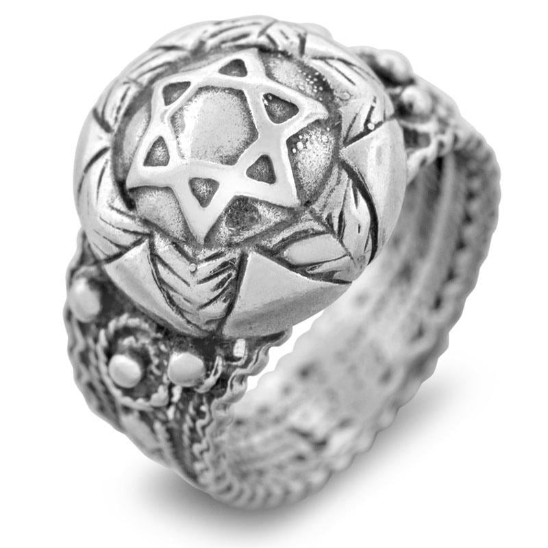 Bague étoile de David en argent sterling