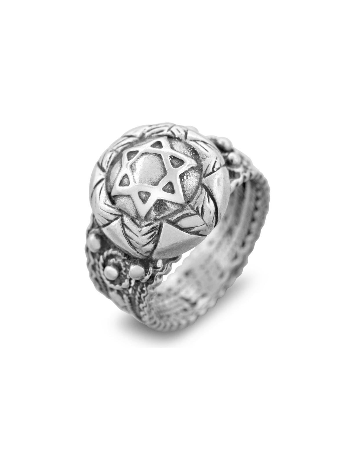 Bague étoile de David en argent sterling