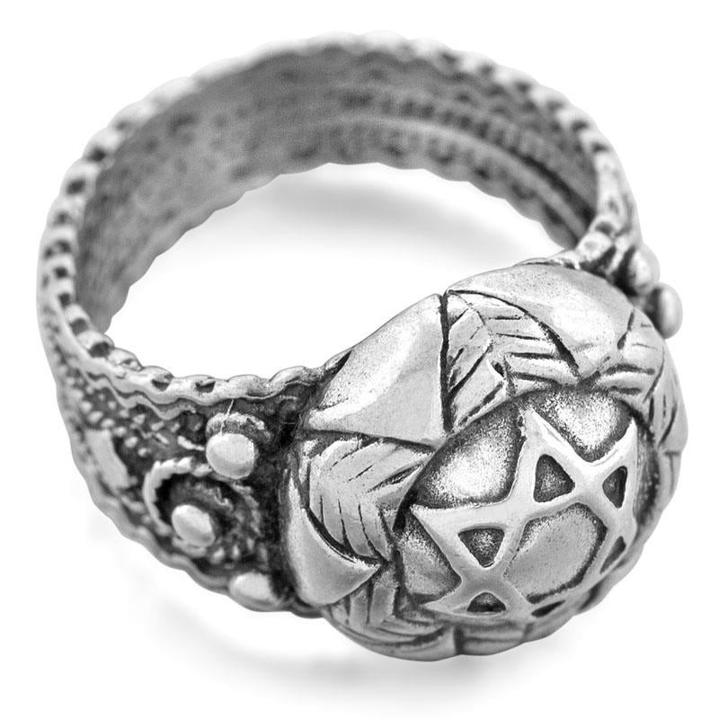 Bague étoile de David en argent sterling