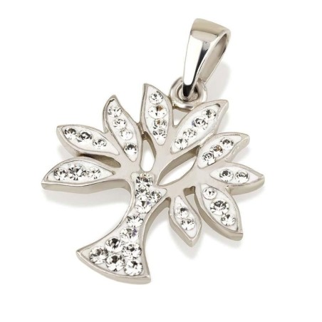 Pendentif arbre de vie en argent sterling 925 avec pierres de cristal (choix o