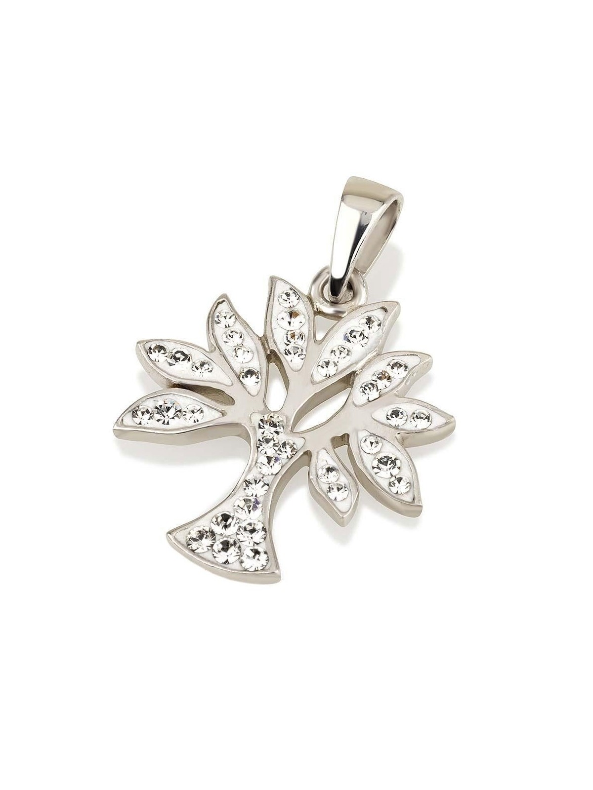 Pendentif arbre de vie en argent sterling 925 avec pierres de cristal (choix o