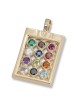 14K Yellow Gold Hoshen Pendant with Gemstones