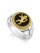 Bague Kotel pour homme en argent sterling et Lion de Juda plaqué or