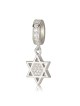 Breloque pendentif étoile de David en argent sterling 925 avec pierres de zircon - R