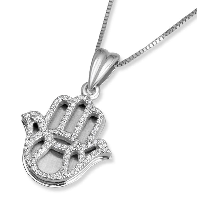 Pendentif Hamsa en or 14 carats avec diamants