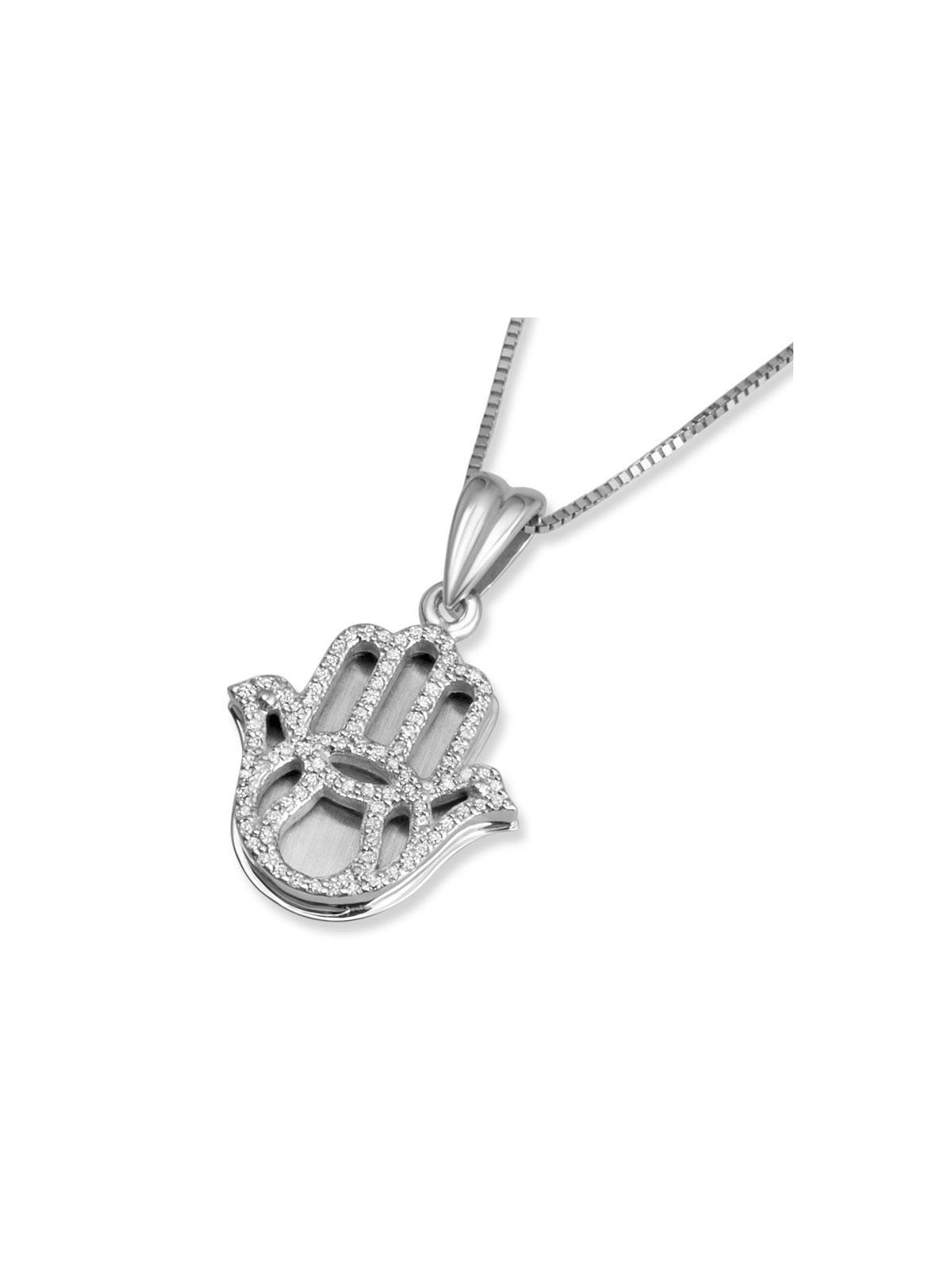 Pendentif Hamsa en or 14 carats avec diamants