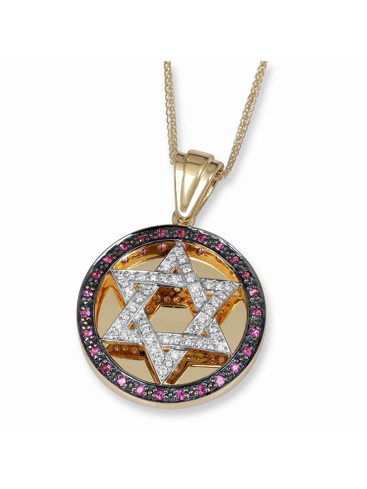 Anbinder Jewelry Two-Toned 14K Gold Round Pendant With Diamond-Accente