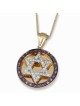 Anbinder Jewelry Pendentif rond bicolore en or 14 carats avec accents de diamants