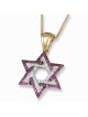 תכשיטי אנבינדר דו-גווני זהב 14K תליון מגן דוד עם D לבן