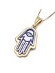 Grand 14K Gold Hamsa Pendant Necklace With White Diamond