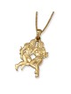 Pendentif Gémeaux en or jaune 14 carats avec accent de diamants