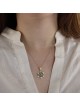 Collier pendentif étoile de David et mur Occidental orné de diamants en or 14 carats