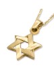 Chic 14K Yellow Gold Interlocking Star of David Pendant Necklace for W