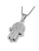 14K Gold Hamsa Pendant with 54 Diamonds