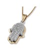 14K Gold Hamsa Pendant with 54 Diamonds