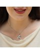 Two-Toned 14K Gold Star of David and Dove of Peace Pendant With Diamon
