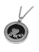 Solid 925 Sterling Silver and Onyx Stone Love and Faith Kabbalah Neckl