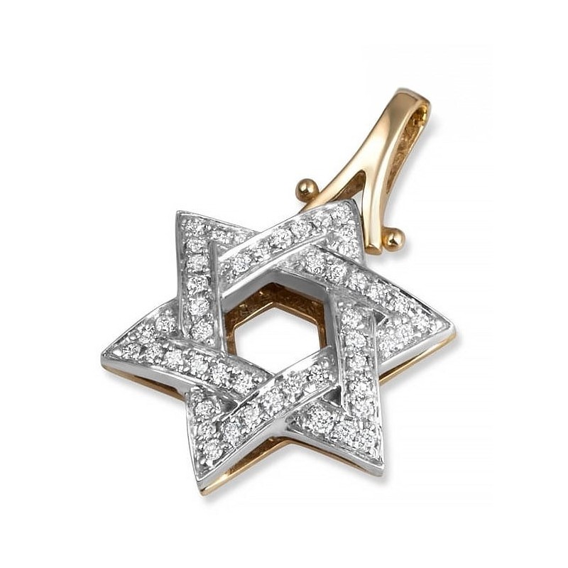 Pendentif étoile de David attenant en or 14 carats
