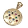 14K Yellow Gold Star of David Hoshen (Twelve Tribes of Israel) Circula