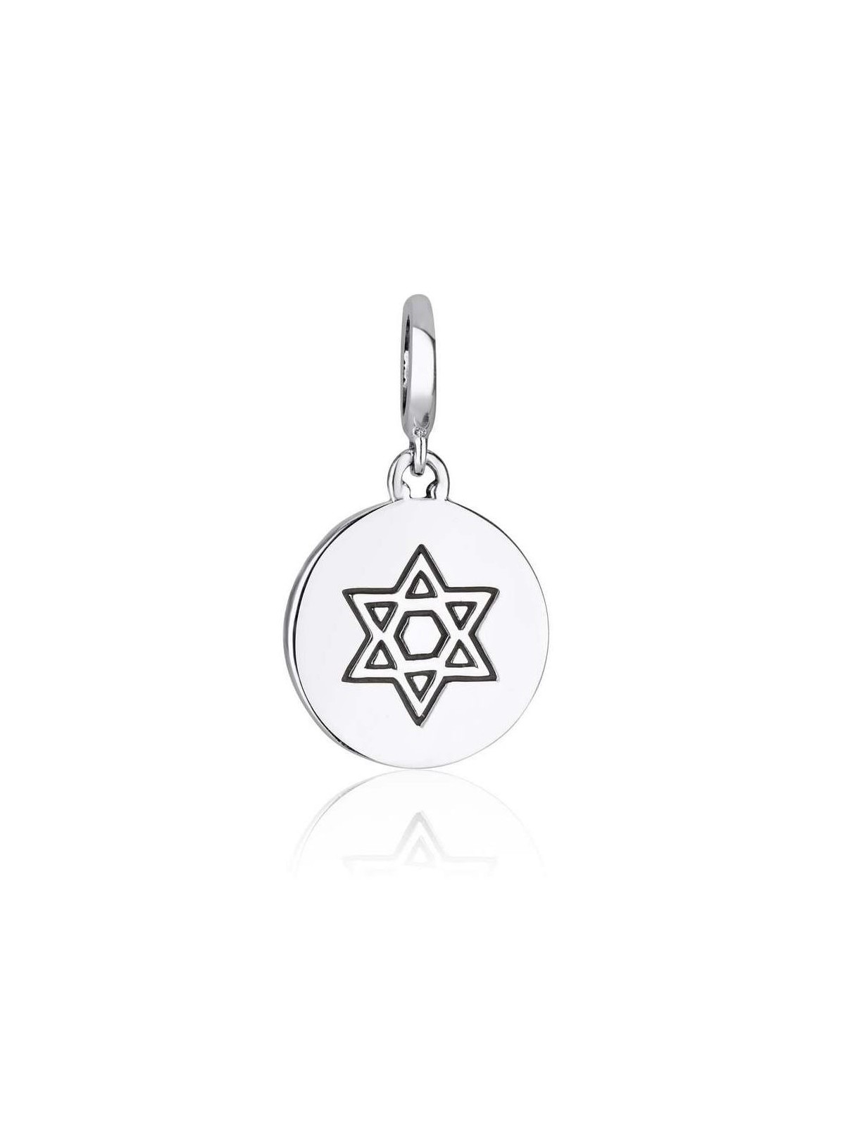 Marina Jewelry Silver Star of David Circle Pendant Charm