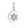 Marina Jewelry Silver Star of David Circle Pendant Charm
