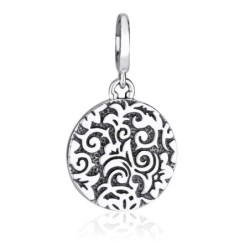 Marina Jewelry Silver Star of David Circle Pendant Charm