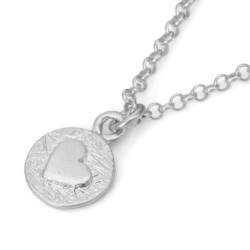 Heart Shaped Sculpted Sterling Silver Pendant Necklace