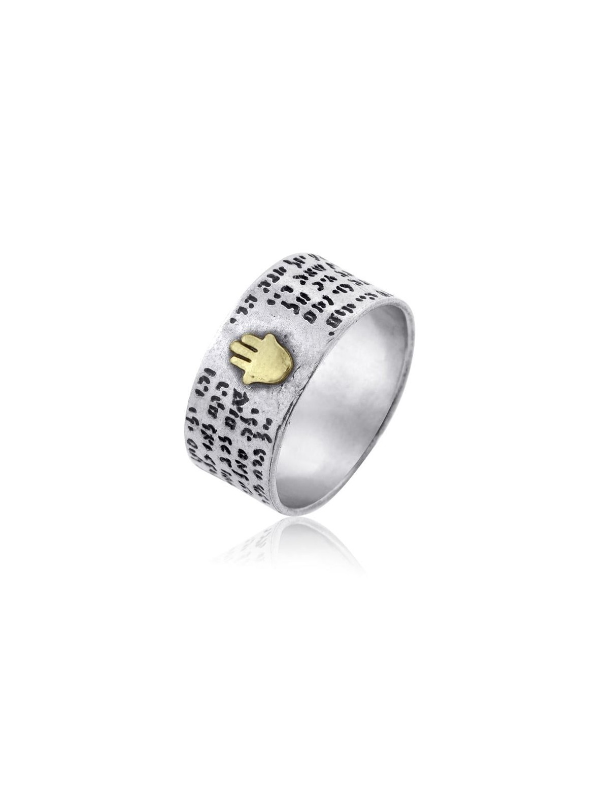 72 Holy Names: Silver and Gold Hamsa Ring
